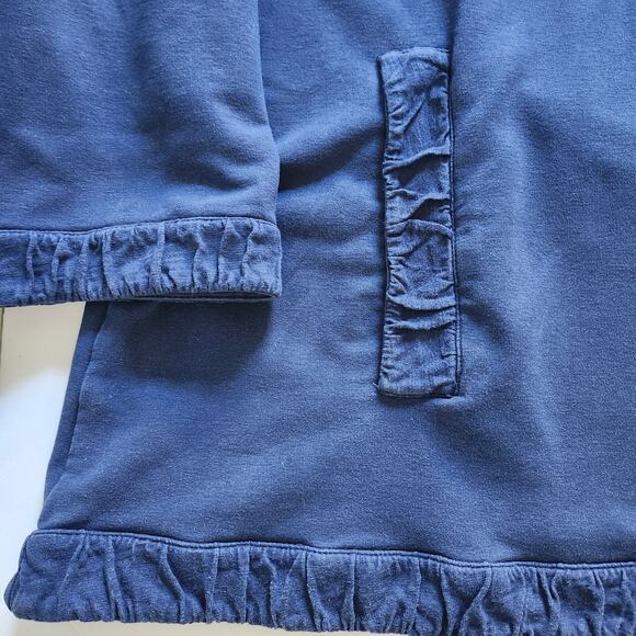 Soft Surroundings Blue Pull on Cotton Spandex Top with Gathered Trim Size 2X - Picture 6 of 10